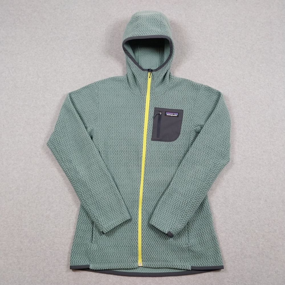 Patagonia Jacket Womens Medium Green R1 Air Full Zip Hoodie Outdoors Hiking